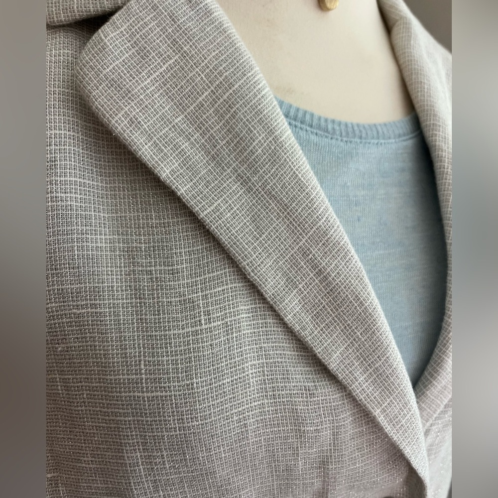 J. Jill Cream Blazer size medium Linen Blend - Picture 6 of 12